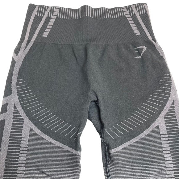 Gymshark Geo Seamless Leggings Black Grey Small - Picture 2 of 7